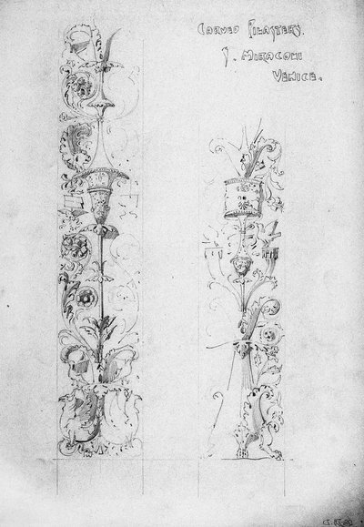 Carved Pilasters, S. Miracoli, Venice, 1891 by Charles Rennie Mackintosh