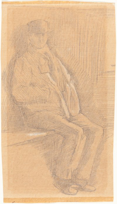 Seated Man by Charles Samuel Keene