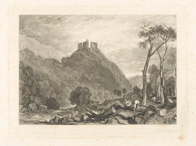 Okehampton Castle, on the River Okement by Charles Turner