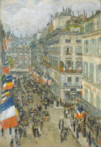 July Fourteenth, Rue Daunou by Childe Frederick Hassam