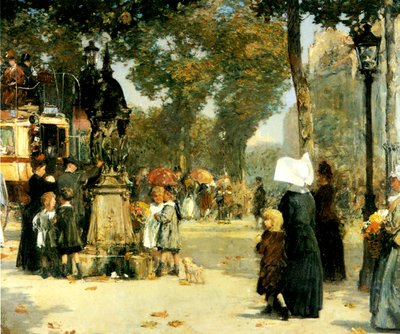 Street Scene, Paris by Childe Frederick Hassam