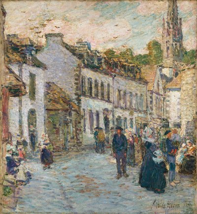 Street in Pont Aven - Evening by Childe Frederick Hassam