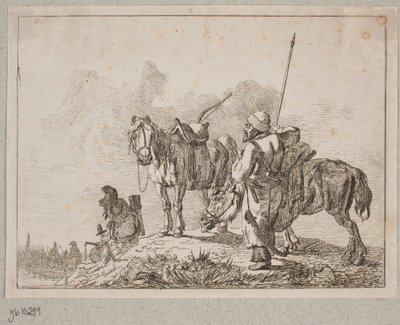 A Resting Cossack Vedette by Christian David Gebauer