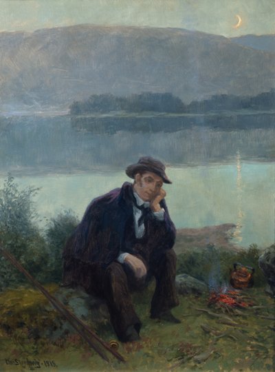 Joergen Moe on a fishing trip by Christian Eriksen Skredsvig