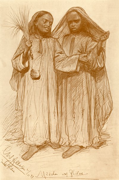 Girls at Philae, Egypt by Christian Wilhelm Allers