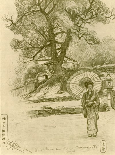 Woman with parasol, Nagasaki, Japan by Christian Wilhelm Allers