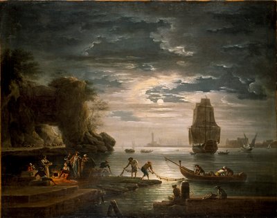 Coastal Scene La Nuit by Claude Joseph Vernet
