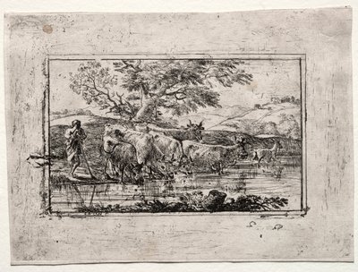 The Herd at the Watering Place by Claude Lorrain