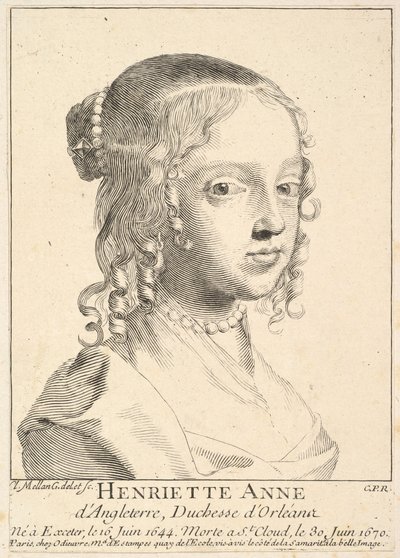 Henriette-Anne of England, Duchess of Orléans by Claude Mellan