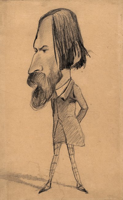 Caricature of Auguste Vacquerie by Claude Monet