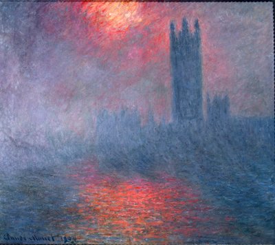 London, Parliament, Sunshine in the Fog by Claude Monet