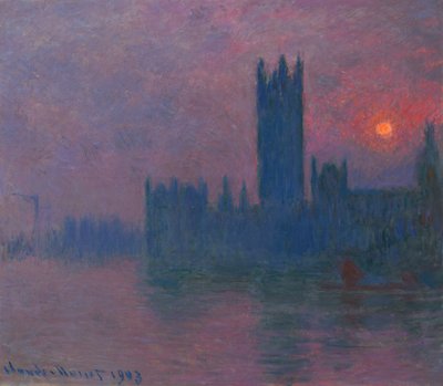 Parliament, Setting Sun by Claude Monet