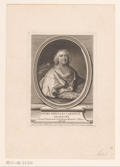 Portrait of André-Hercule de Fleury by Claude Roy