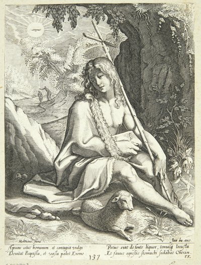 John the Baptist in the Wilderness by Conrad Goltzius