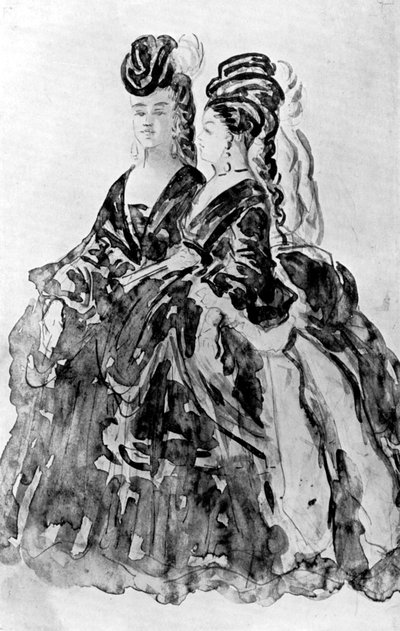 Two Ladies by Constantin Guys