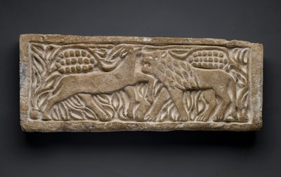 Lion Attacking an Antelope, from Egypt by Coptic Coptic