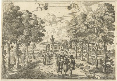 Walkers and a Castle by Cornelis Elandts