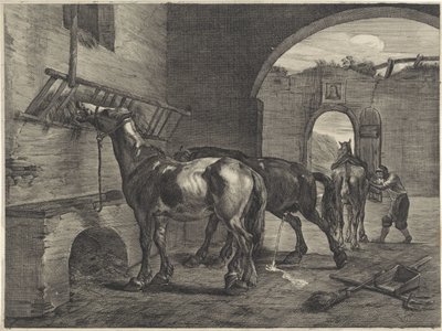 Horse Stable by Cornelis Visscher (II)