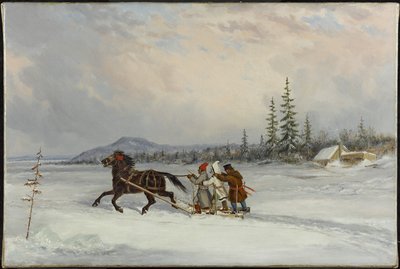 Habitants Sleighing, c.1855 by Cornelius Krieghoff