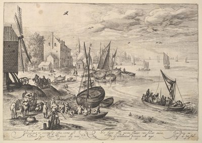 Harbor Scene by Crispijn de Passe I