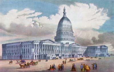 United States Capitol, 19th century by Currier and Ives