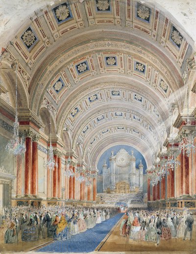 Interior Perspective, Leeds Town Hall by Cuthbert Brodrick