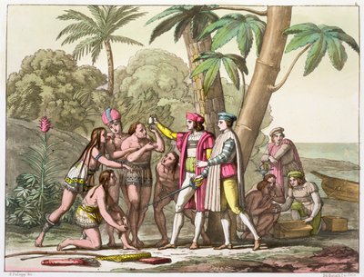 Christopher Columbus with Native Americans by DK Bonatti