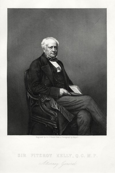 Sir Fitzroy Kelly, English judge, c1880 by Daniel John Pound