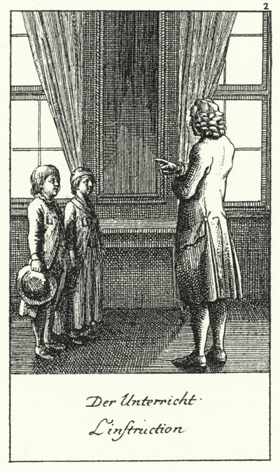 The Lesson (engraving) by Daniel Nikolaus (after) Chodowiecki