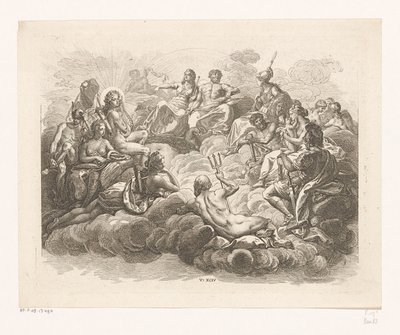 Gathering of the Gods on Olympus by Daniel Nikolaus Chodowiecki