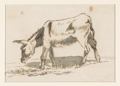 Grazing Donkey, Left View by David Alphonse de Sandoz Rollin