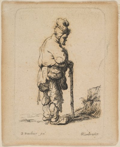 Beggar Leaning on a Stick by David Deuchar