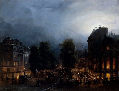 Boulevard des Italiens at Night by Domenico Ferri