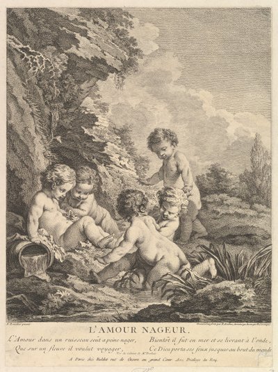 Child Swimming, ca. 1741 by Dominique Sornique