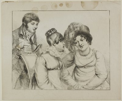 Man and Two Women Conversing by Dominique Vivant Denon