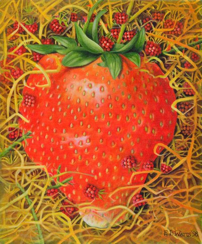 Strawberry in Straw, 1998 by E.B. Watts