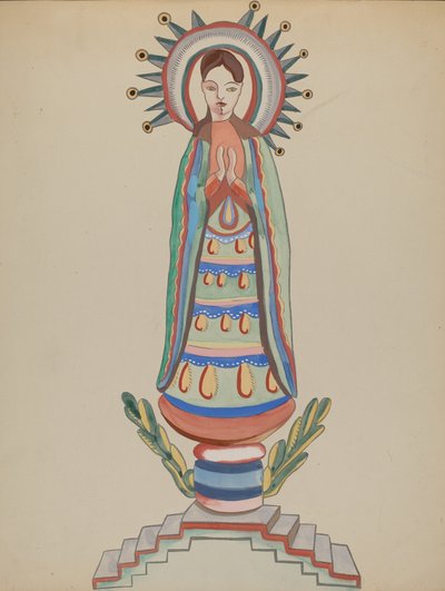 New Mexico, Bulto, Polychromed Wooden Figure, 1935-1942 by E. Boyd