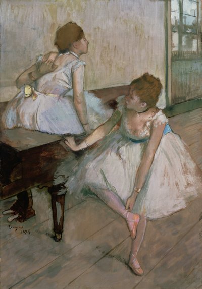 Two Dancers Resting by Edgar Degas