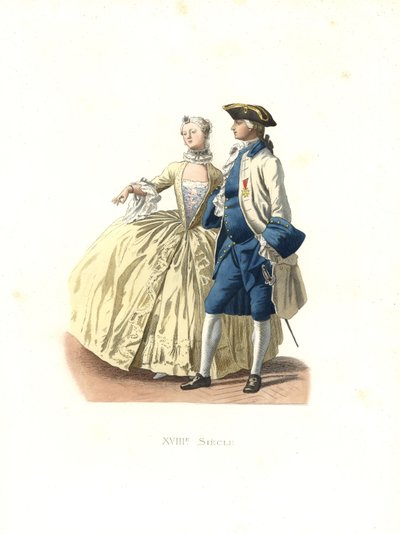 Officer and Lady of Quality, France by Edmond Lechevallier Chevignard