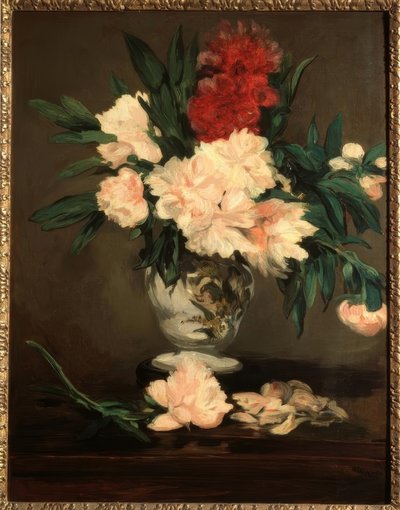 Vase of Peonies on a Pedestal by Édouard Manet