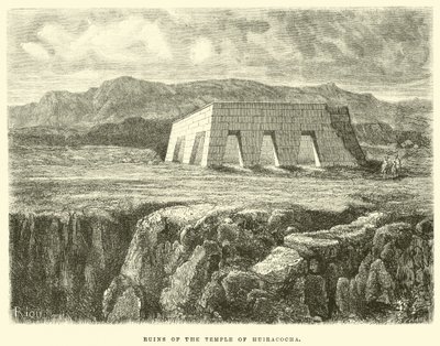 Ruins of the Temple of Huiracocha by Edouard Riou