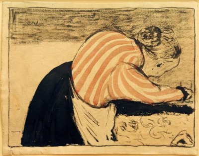 Old Woman Leaning Over the Table by Edouard Vuillard