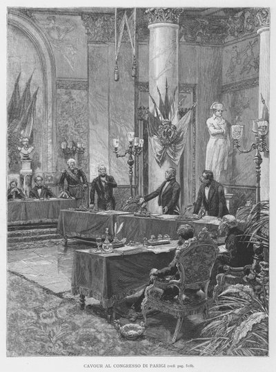 Cavour at the Congress of Paris by Edouardo Matania