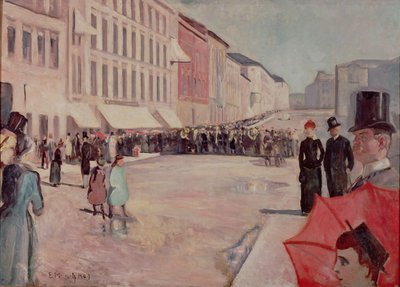 Military Band on Karl-Johann Street, Oslo by Edvard Munch