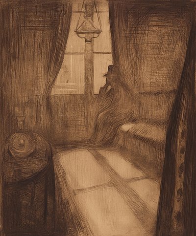 Moonlight. Night in Saint Cloud. 1895 by Edvard Munch