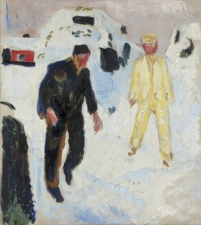 Black and Yellow Man in the Snow by Edvard Munch