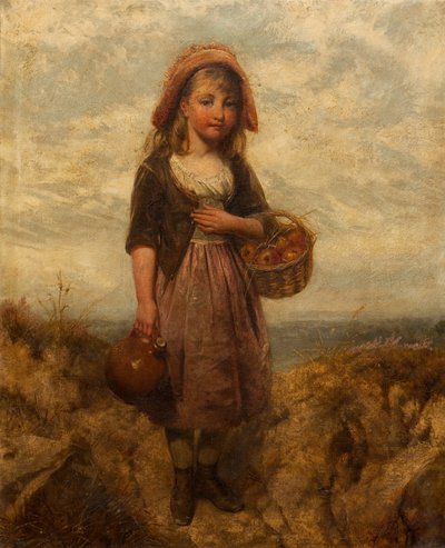 Girl with a Basket of Apples by Edward John Cobbett