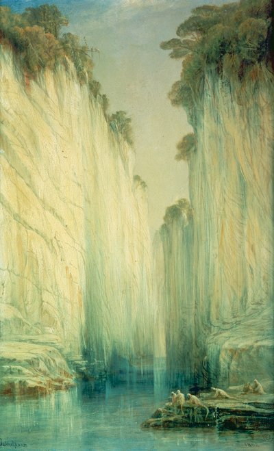 The Marble rocks, Jabalpur, Madhya Pradesh by Edward Lear