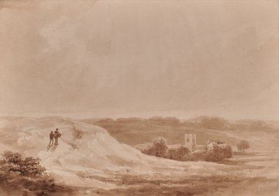 Landscape with church in a vale by Edward Pretty