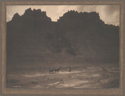 In the Shadow of the Cliff by Edward S. Curtis